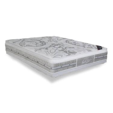 Imagem de Colchão Queen Espuma Látex Molas Ensacadas  Super Luxo Double Face Euro Pillow (158x198x36) - Castor