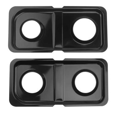 Imagem de Zemibi WB34K10009 WB34K10010 Panelas de gotejamento de substituição para peças de fogão a gás GE, bandeja de gotejamento de queimador duplo de aço inoxidável preta GE Hotpoint Catch Pan Tigelas de