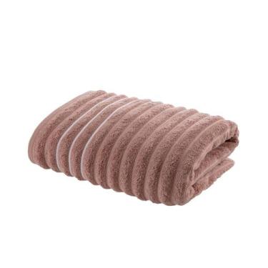 Imagem de Toalha de Banho Leve Macia Ondulada Jacquard Rosa Wave Corttex