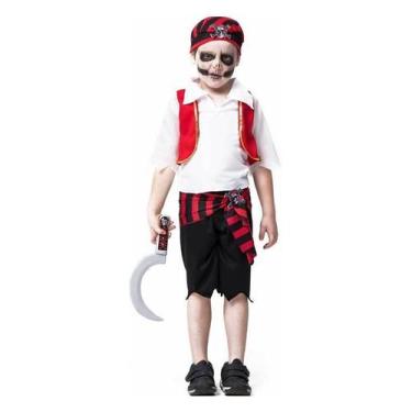 Imagem de Fantasia de Pirata Infantil Curta Com Colete e Bandana - Fantasias Car