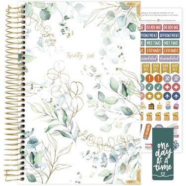 Imagem de bloom daily planners HARDCOVER Agenda 2026 (janeiro a dezembro) - Organizador de objetivos de tarefas A5 - Livro de agenda inspiradora mensal e semanal - 14 cm x 21 cm - eucalipto, branco