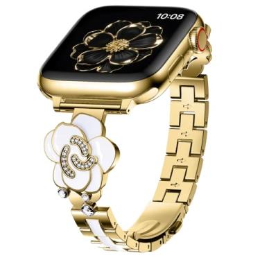 Imagem de Fullmosa Pulseira de metal fina compatível com Apple Watch Ultra, série 10, 9, 8, 7, 6, 5, 4, 3, 2 e 1 SE, 49 mm, 46 mm, 44 mm, 41 mm, 40 mm, 38 mm, SE, 42 mm (série 10), 41 mm, 40 mm e 38 mm)