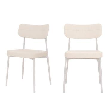 Imagem de Cadeira Mynna Fixa C/4 Pes 525 X 470 X 790 Mm C/2 Um Pés Brancos. Corriente Palha Corriente Palha