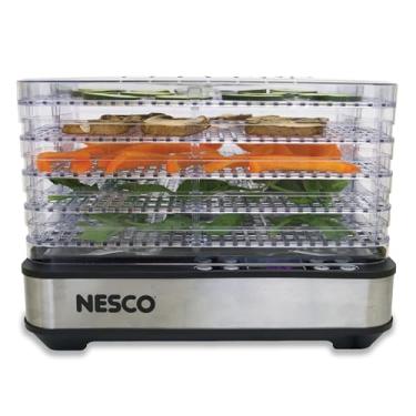Imagem de NESCO FD-5TC Snackmaster Desidratador de alimentos - 5 bandejas sem BPA, controlo de temperatura ajustável, design compacto para ceca, frutas, ervas, guloseimas para animais de estimação, 420 W