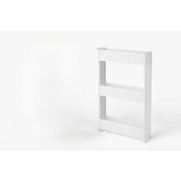 Imagem de Prateleira Armário Multiuso Rodinhas Organizador de Cozinha Banheiro e Lavanderia(Preto-3 Andares)