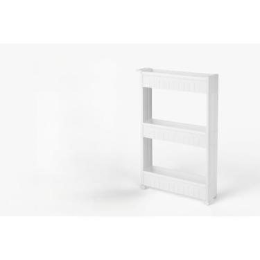 Imagem de Prateleira Armário Multiuso Rodinhas Organizador de Cozinha Banheiro e Lavanderia(Preto-4 Andares)