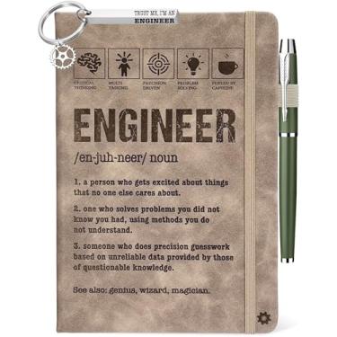 Imagem de Caderno de engenheiro com 200 páginas gravado A5 forrado com caneta, presente temático de engenheiro engraçado, pai estudante, presente para aniversário de engenharia, formatura, dia de engenheiro