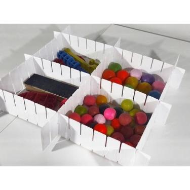 Imagem de Kit 12 Tiras Organizadoras Gaveta - TF Injetados, Branco