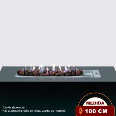 Imagem de Lareira a Gás Bella - 100cm - Aço Carbono Cinza - Fogo & Art, Sem chav