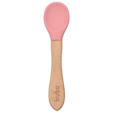 Imagem de Colherzinha Silicone e Cabo de Bambu Buba para Introdução Alimentar Hi