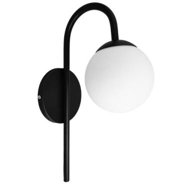 Imagem de Luminária Globo Cabeceira Arandela Parede Jabuticaba Preto - IluminAqu