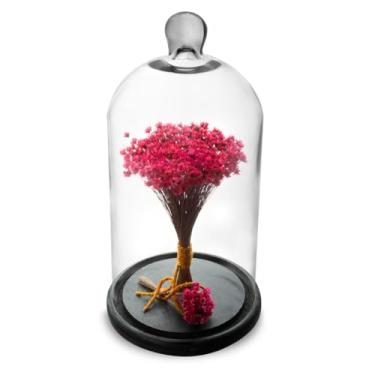 Imagem de Arranjo de Flores Secas Sempre Viva na Cupula Vermelho Bs