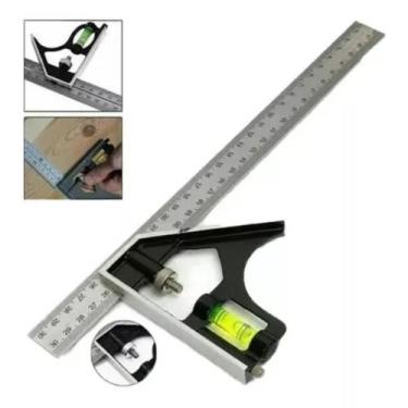 Imagem de Esquadro De Aço Combinado Com Nível Ajustável 300mm 12 Pol - Império