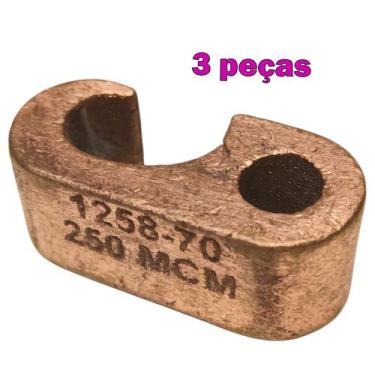 Imagem de Kit 3 Conector de Aterramento para Compressão Haste-Cabo de 50 até 70m