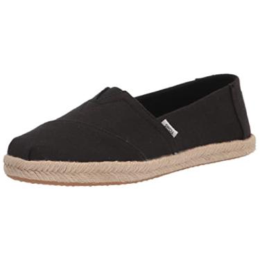 Imagem de TOMS Mocassim feminino Alpargata com corda, Preto, 7.5