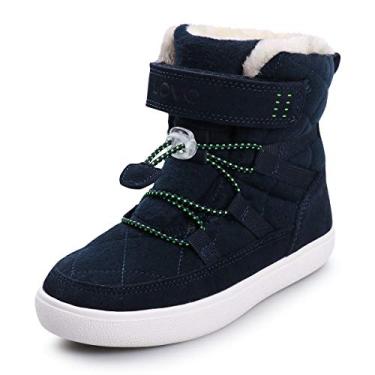 Imagem de Botas de Neve para Meninos Botas de Inverno para Crianças Impermeáveis Inverno Botas de Neve para Meninos Quentes Forradas com Pele Antiderrapante Externo (Bebê/Meninos Pequenos), White/Navy Blue, 11 Little Kid