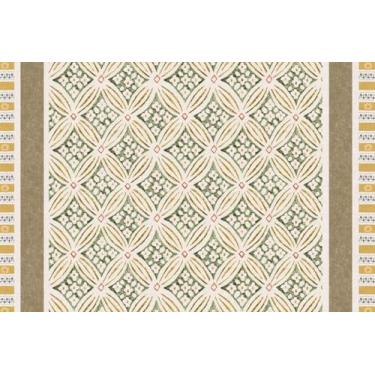 Imagem de Coleção Floor Flair, medalhão floral Hadley Hall in Sunshine, 6,5 x 9,5 m, vinil durável à prova d'água e resistente a manchas, tapete de área interna, revestimento protetor de piso, decoração de