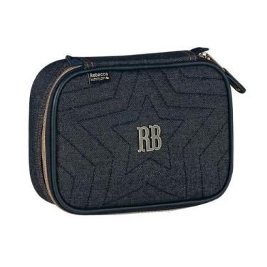 Imagem de Estojo Jeans Box Meninas 36 Elásticos Rebecca Bonbon Azul