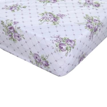 Imagem de Lençol de casal com elástico decorativo super macio de algodão puro, fácil de cuidar, 1 lençol com elástico