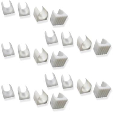 Imagem de Kit 5 Protetor de Pé para Cadeira de Praia, Branco, Polipropileno, 4 Unidades, Proteção Contra Ferrugem e Arranhões, 2 x 2 x 2 cm