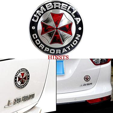 Imagem de HINSCR Residen t Evi l Car Badge Decal Dia Umbrella Corporation 3D Liga de Alumínio Círculo Carro Motocicleta Emblema Adesivo