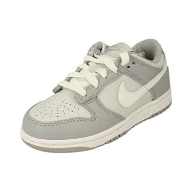 Imagem de Nike Tênis masculino Dunk Low Mystic Red, Platina pura/branco-lobo cinza, 9C