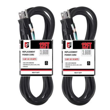 Imagem de Cabo de alimentação EP 2 Pack 12 pés 14 calibre 15A 1875W 110-120V