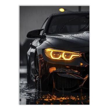 Imagem de Placa Decorativa Carro Esportivo preto Angel Eyes Decoração Poster Quarto Sala