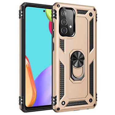 Imagem de SORAKA Capa para Samsung Galaxy A52 com suporte de anel capa protetora para Samsung Galaxy A52s 5G capa traseira de policarbonato rígido com placa de metal para celular magnético suporte de carro
