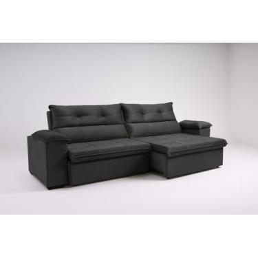 Imagem de Sofá 4 Lugares Reclinável e Retrátil Bel Veludo Cinza LIMOV (2,50M)