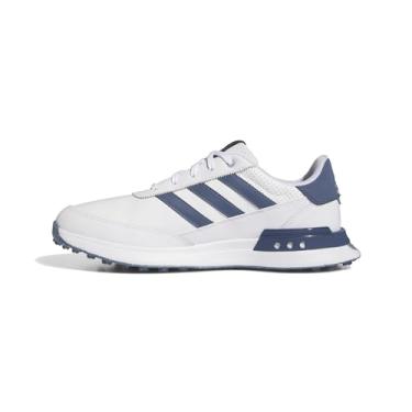 Imagem de adidas Sapatos de golfe masculinos S2g Spikeless Leather 24, Ftwrwhite/Prelovink/Silvermet, 9