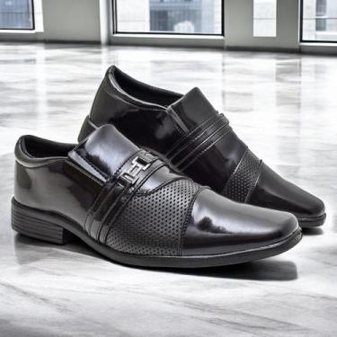 Imagem de Sapato Social Masculino Confortável Costurado Verniz Premium - Giolo, 