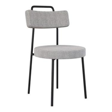 Imagem de Cadeira Sala de Jantar Kobe Estofada com Encosto Linho Cinza - Abmaza