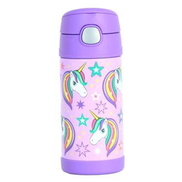 Imagem de Garrafa Garrafinha Térmica Infantil Thermos 355Ml Unicórnio