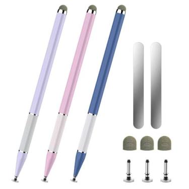 Imagem de Bopomofo Caneta Stylus para tela sensível ao toque, 3 peças, 2 em 1, caneta stylus magnética de alta sensibilidade e precisão, design estendido do corpo da caneta, compatível com telas sensíveis ao
