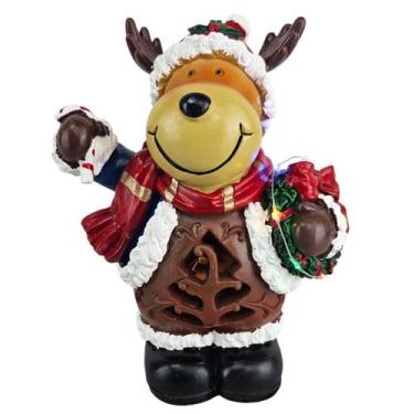 Imagem de Rena Natal Fofa Led Musica Som Natalino Decoraçao Loja Arvore Vitrine 