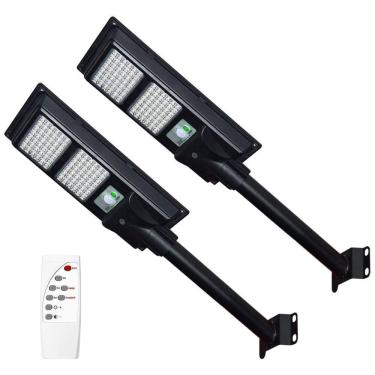 Imagem de Luminária Solar Externa 8000 Lumens a Prova d 200W com Controle Remoto, 2 Unidades, GLW, Preto