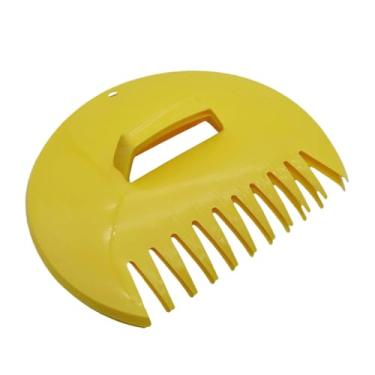 Imagem de Generic Pás de folhas, garras, pegadores de folhas portáteis, versáteis, ancinhos de mão, ferramenta de jardinagem para gramado, de folhas e recortes, Amarelo Redondo