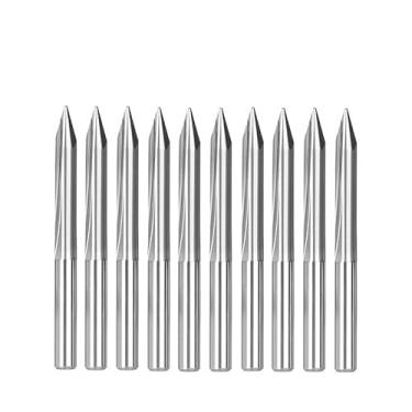 Imagem de WZFC Brocas de gravação em V retas, fresas de topo de carboneto, haste 3.175, fresa CNC, 10 peças, 45 x 0,1