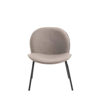 Imagem de Cadeira para Cozinha Tecido e Aço Carbono Luiza Cinza/Preto