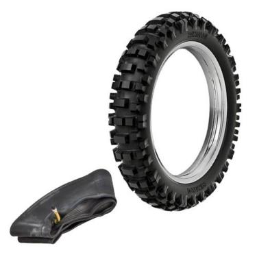Imagem de Kit Pneu Trilha Mini Moto Cross 70/100-10 38m Rmx35 Rinaldi + Câmara