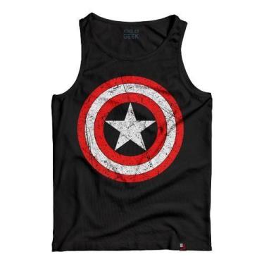 Imagem de Camiseta Regata Capitão América Escudo Camisa Vingadores - KING OF GEE
