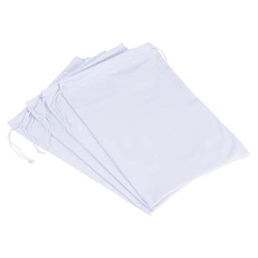 Imagem de Bolsa para óculos de esqui, pacote com 4, 18 cm x 27 cm, capa de microfibra para óculos de neve, capa macia de armazenamento, bolsa com cordão para óculos de sol, óculos, lentes de câmera, branca