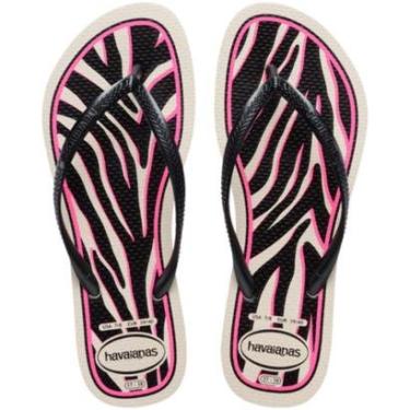 Imagem de Chinelo Havaianas Slim Animals Feminino - Bege Palha - 33/34-Feminino