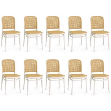Imagem de Kit 10 Cadeiras De Jantar Roma Para Sala E Cozinha - Branco