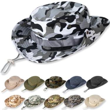 Imagem de Chapéu Ruqizhi Bucket UPF 50+ com proteção UV cinza Camo