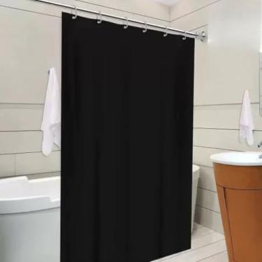 Imagem de Box Banheiro, Cortina para Box 1,38m X 1,98m Pvc Impermeável Ilhós/Ganchos Antimofo Lavável(SEM-VISOR-PRETA)
