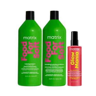 Imagem de Kit Matrix Food For Soft Sh 1000ml + Cond 1000ml + Glow Mania Leave-in