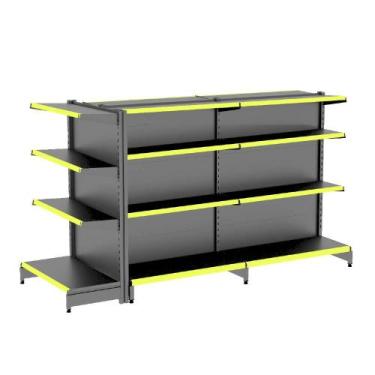 Imagem de Gondola Centro 142 Amapa Flex Kit 2 Metros 1 Ponta Preto Pe Am - Amapá