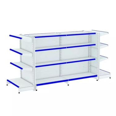 Imagem de Gondola Centro 137 Fit Ate 2 Metros 2 Ponta Branco 24b Pe Azul - AMAPÁ